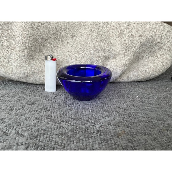 ViNtAgE Cobalt Blue 🔵Crystal Glass Votive Tealight Czech Republic - Picture 11 of 11
